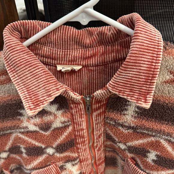 POL Geometric Red and Cream Hoodie - Picture 2 of 6